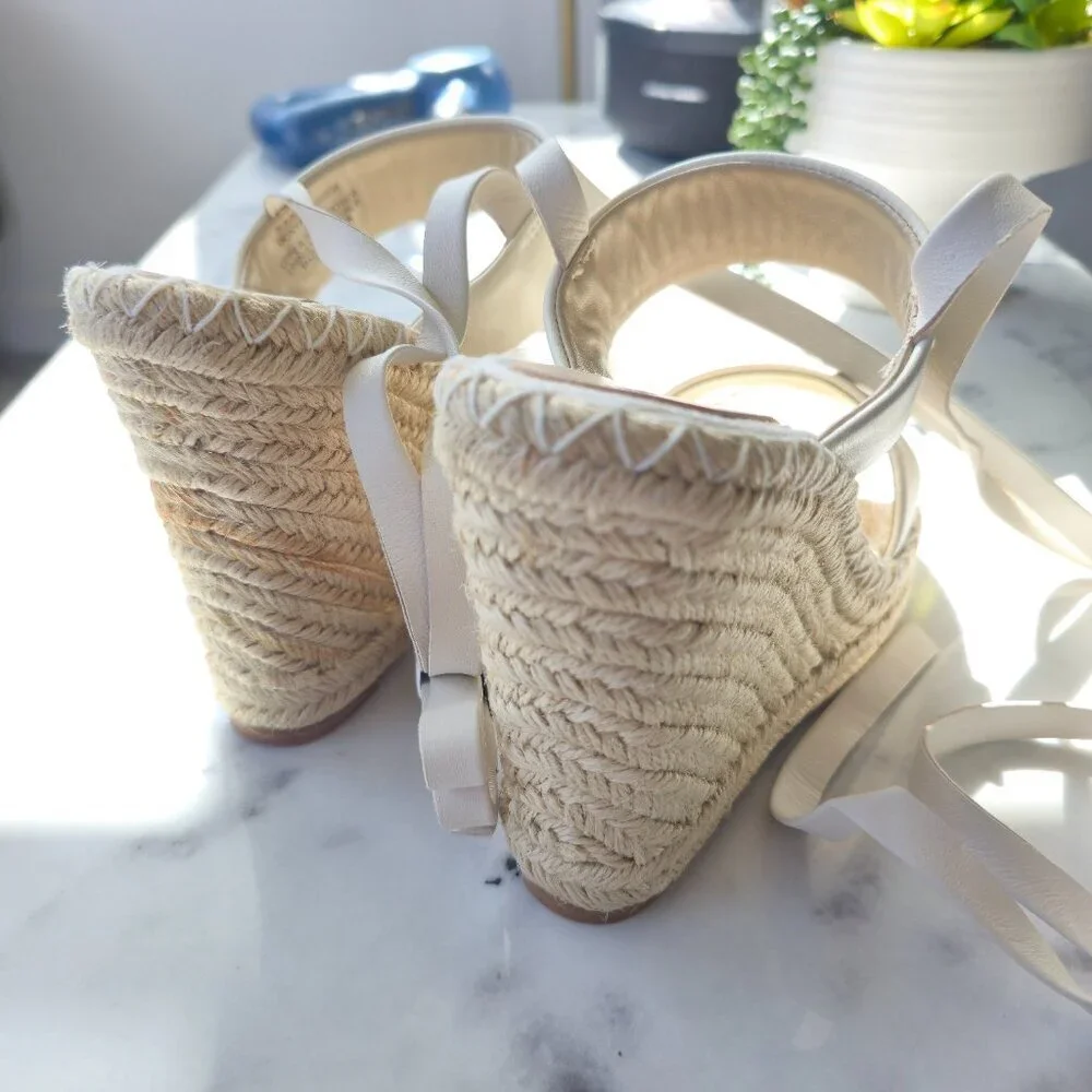 Club Monaco Donyale Wedge Sandals White EU 36.5 / US 6.5 NEW $198